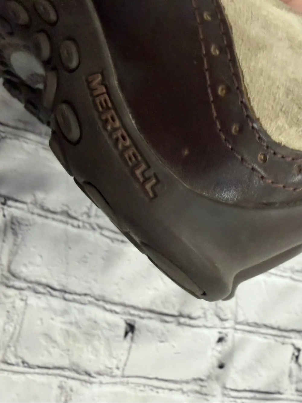 Merrell Plaza Bandeau Dark Taupe Mary Jean Shoes Size 9.5 Women’s GorpCore Wedge
